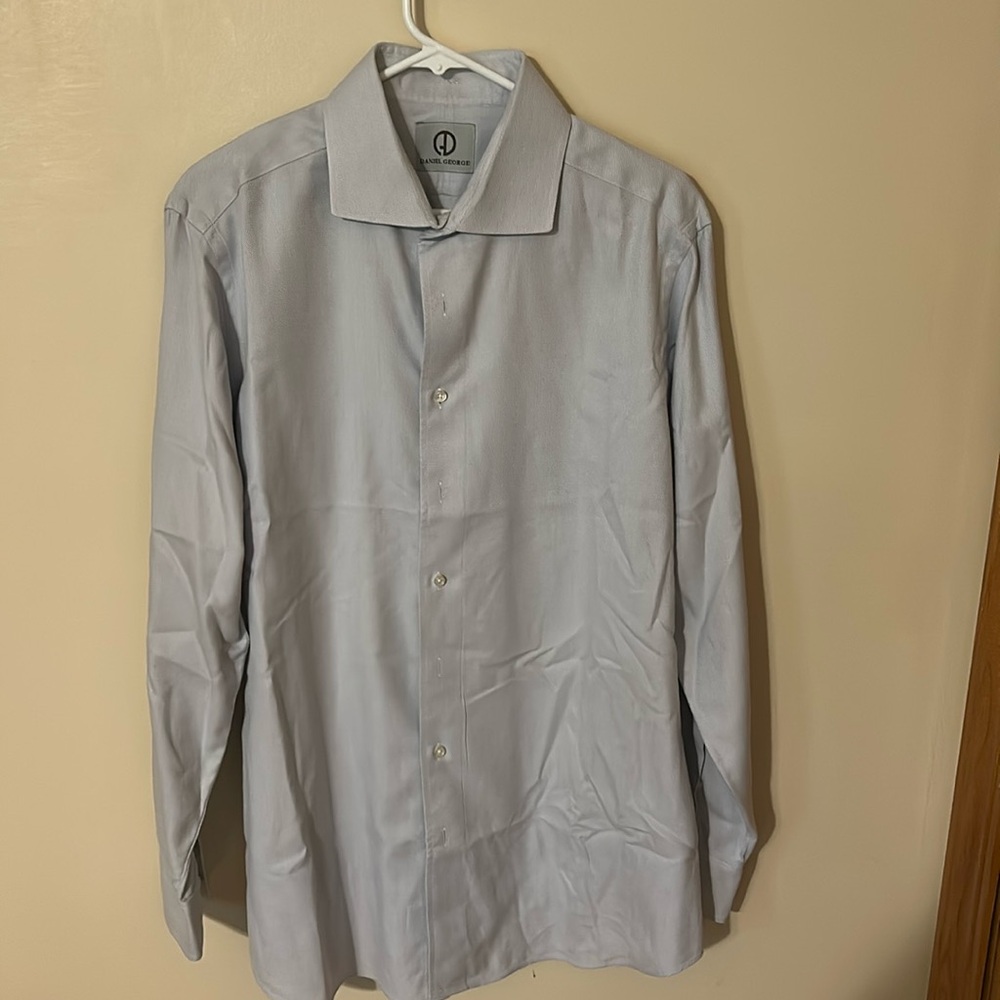 Daniel George Button Down Gray Dress Shirt Size 17 34/35